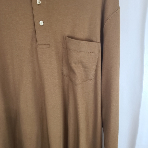 Roundtree & York Men's Classic Long Sleeve Polo Shirt, Size: XL Color: Brown - Picture 8 of 15